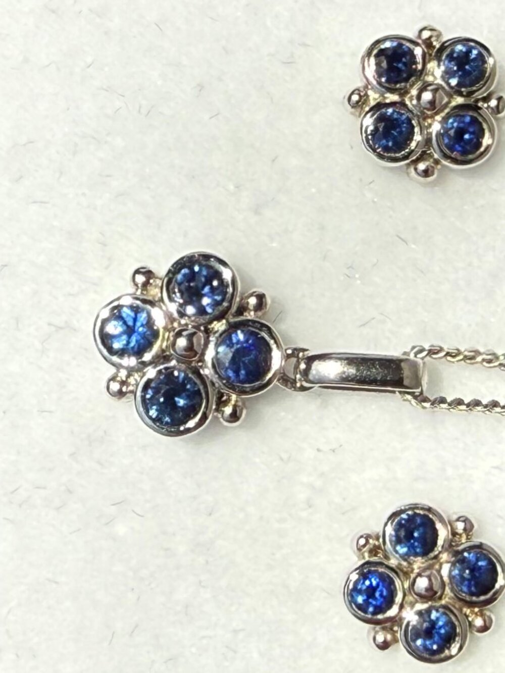 Sapphire Earrings & Pendant